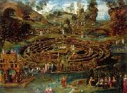 Lodewyck Toeput Pleasure garden with a maze oil painting